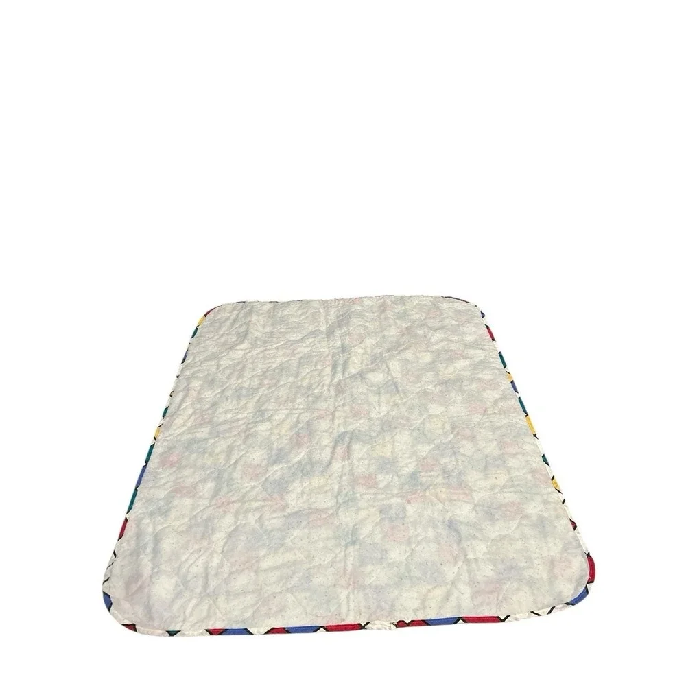 VTG 80's Checkered Colorful‎ Kids Toddler Comforter